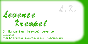 levente krempel business card